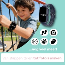 Traqio TRQ11 - GPS horloge kinderen - gps horloge kind - kinderhorloge bellen - veilig buiten spelen horloge kind - kinderhorloge met gps - kinderhorloge - Kinder smartwatch GPS - GPS horloge school - Blauw — thumbnail 2