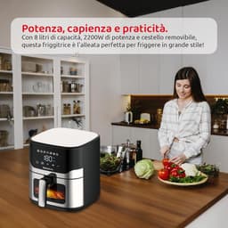 Airfryer XL - Hete Lucht Oven - Gezond Koken - Snelle Bereiding - 8 Liter - Zwart — thumbnail 2