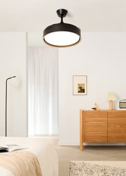CREATE - Stille plafondventilator 40 W Ø107 cm met intrekbare bladen en LED-licht - M - Met licht - Afstandsbediening - WIND CLEAR EDGE — thumbnail 4