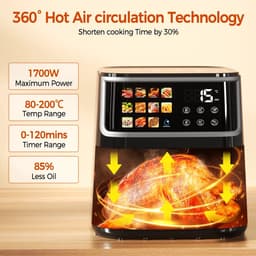 UrbanSelect - Airfryer 8 Liter - Gezonder koken - Slimme functies — thumbnail 3