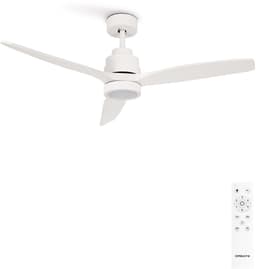 CREATE - Plafondventilator 40W silent 100% hout - Wit - Ø112cm - Met licht - Afstandsbediening - WIND STYLANCE — thumbnail 1