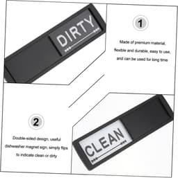 Vaatwasser Magneet - Schoon Vuil Indicator - Keuken Overzicht - Dubbelzijdig Ontwerp - 17 x 5 cm - Zwart — thumbnail 4