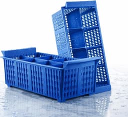 Bestekmanden Vaatwasser - Spoelkorven Horeca - Efficiënt Spoelen - Dubbelpak XXL - 8 Vakken Per Stuk - Blauw — thumbnail 1