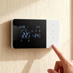 Slimme Thermostaat - App Gestuurde Verwarming - Klimaatbeheer Thuis - Wifi en Spraakbediening - 5-60°C Bereik - Zwart Wit — thumbnail 3
