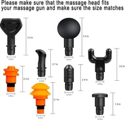 Massage Gun Koppen - Massager Opzetstukken - Spierherstel Bevorderen - 8 Verschillende Koppen - 18-19mm Diameter - Multicolor — thumbnail 5