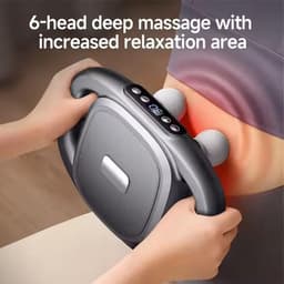 Massage Gun Set - Spierherstel Apparaat - Spierontspanning - 16 Intensiteitsniveaus - 8 Opzetstukken - Grijs — thumbnail 4