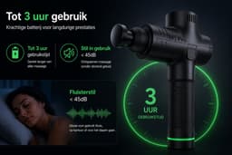 OPOVE Massage gun - Massagegeweer - spiermassager - diepe weefselmassage - percussie - beweegbare handheld elektrische body massager - sport snoerloos - M3 Pro - Professioneel Massage Apparaat - Massage gun - Massageapparaat - Massage Pistool - zwart — thumbnail 4