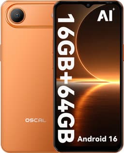 OSCAL FLAT 3C Smartphone - 4G Dual SIM - 16GB RAM - 64GB ROM - 6,56 inch - Android 16 Telefoon - 5000mAh 336Uren - 32MP - GPS - Oranje — thumbnail 1