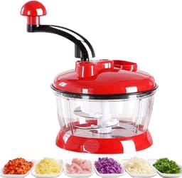 Groentehakmolen Handmatig - Keukenmachine Koord - Snel Ingrediënten Snijden - Eenvoudige Reiniging - 2 Liter - Transparant — thumbnail 1