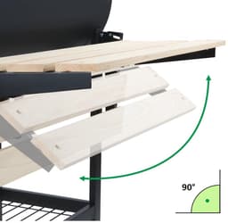 LeeuwenChoice® BBQ Pro Serie - Houtskool BBQ Wagen - 71x110x103cm Grill - Verrijdbaar met Wielen - Met Deksel & Thermometer — thumbnail 5