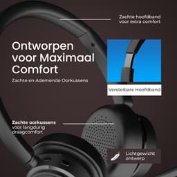 DynaBright - Draadloze Headset met Microfoon - Hoofdtelefoon voor Laptop en Computer - Noise Cancelling - Incl Oplaadstation - Koptelefoon - Computer Headset - Bluetooth 5.4 - Business Headset - USB-C — thumbnail 4
