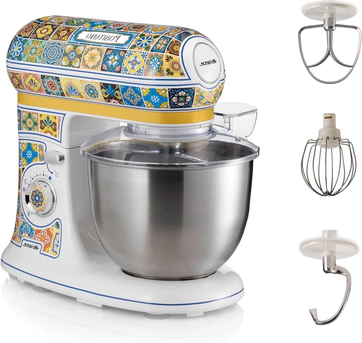 Keukenmachine - Planeetmenger - Bakken en Koken - Krachtige 2400 Watt Motor - 5.5 Liter Cup - Geel Blauw — afbeelding 1