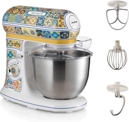 Keukenmachine - Planeetmenger - Bakken en Koken - Krachtige 2400 Watt Motor - 5.5 Liter Cup - Geel Blauw — thumbnail 1