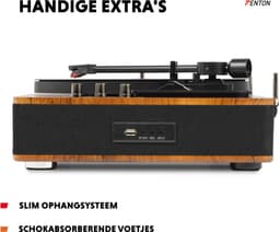 Platenspeler Bluetooth (in/uit) - Fenton RP162D - retro platenspeler met speakers (stereo) en mp3 speler - Donkerbruin — thumbnail 5