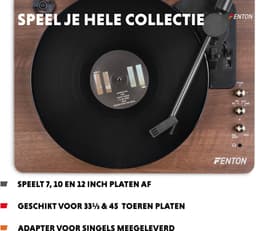 Platenspeler Bluetooth (in/uit) - Fenton RP162 - retro platenspeler met speakers (stereo) en mp3 speler - Bruin — thumbnail 3