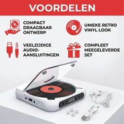 Somstyle Draagbare CD Speler met Bluetooth - EA100 - 3.5 MM Aux - Discman - CD / CD-R / CD-RW - MP3 - Wit — thumbnail 2
