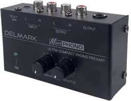 Delmark Phono Preamp - Voorversterker voor Platenspelers - RCA uitgang - RIAA Equalisatie - Met Volume- & Level-control — thumbnail 1