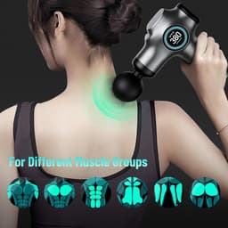 Massagepistool – 99 Snelheden, 9 Massagekoppen, LCD Touchscreen, USB-C Oplaadbaar Spiermassage Apparaat voor Rug, Schouders en Herstel — thumbnail 4