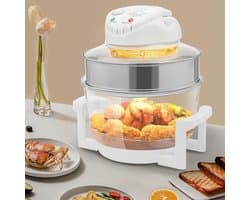 Heteluchtoven Airfryer - Oljefri Grill - Gezond Koken - Duurzaam Glasontwerp - 17 Liter Capaciteit - Transparant