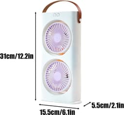 Elektrische Tafel Ventilator - Persoonlijke Koeler - Persoonlijke Verkoeling - 90 Graden Verstelbaar - 32x32cm - Paars — thumbnail 5