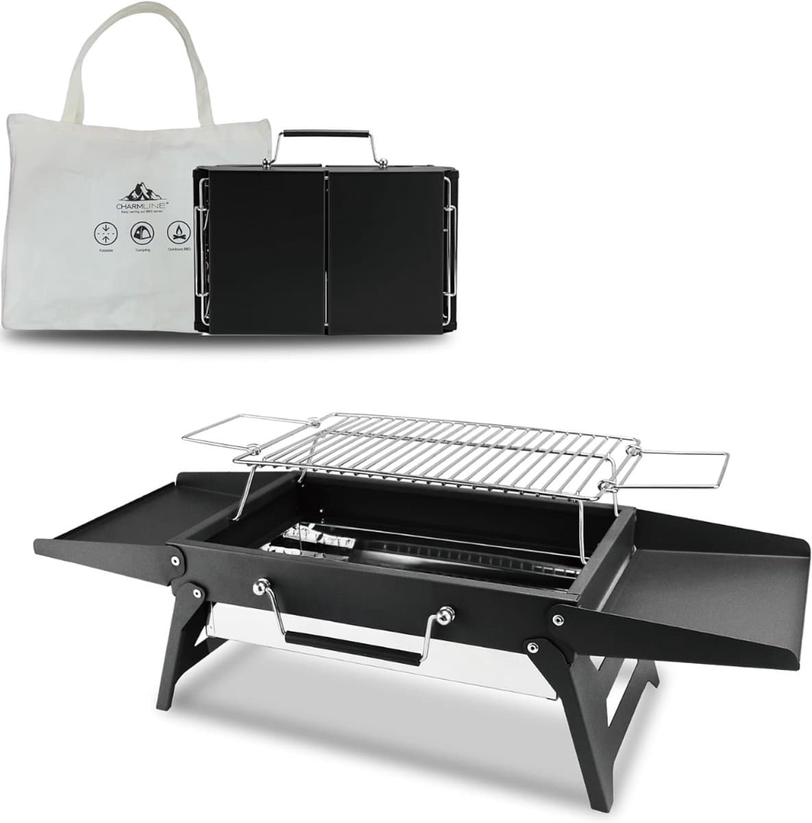 Florixa® Tafel Bbq Houtskool - Weber Bbq -Boretti Bbq - Houtskool - Zwart - 23cm x 35cm x 8cm — afbeelding 1