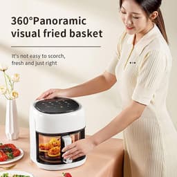Airfryer Visueel - Heteluchtfriteuse - Gezond Koken - Zichtbaar Venster - 45 Liter - Groen — thumbnail 2