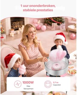 Damenzo - Suikerspinmachine - Foodprocessor - Snoep - Commerciële suikerspinmachine - Elektrisch - 1000W - 38x38x34 cm - Blauw — thumbnail 4