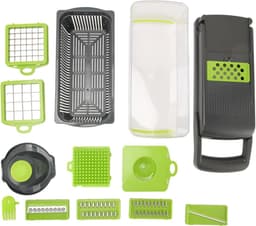 Groentenhakker - Keukenmachine Multihakker - Snel Groenten Snijden - Inclusief Wasbak - 33x12x12 cm - Groen — thumbnail 1