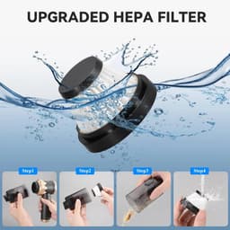 Handstofzuiger met een superzuigkracht van 18000 PA, 4-in-1 auto- en huisstofzuigerset, USB-C opladen, wasbaar filter, compact en draagbaar, verwijdert gemakkelijk auto- en dierenhaar. — thumbnail 5