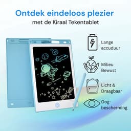 Tekenbord kinderen Kiraal - Tekentablet - LCD Tekentablet kinderen - Grafische tablet kinderen - Kindertablet Blauw - 10 inch — thumbnail 2
