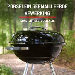 Weber Compact Kettle - Ø 57 cm Grillrooster - Houtskoolbarbecue - Zwart - Asopvangschaal - 2 Duurzame, weerbestendige wielen - Handige dekselhaak - Kras- en roestbestendig — thumbnail 5