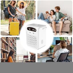 Mobiele Airco - Luchtkoeler - Ruimte Koelen - Met Muziek - 1 Liter Reservoir - Wit — thumbnail 5