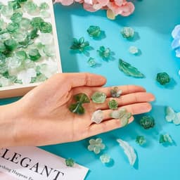 100 gram groene matte acryl kralen mix met bloemen, bogen, vlinders en bladeren voor het maken van unieke DIY sieraden en creatieve projecten — thumbnail 5