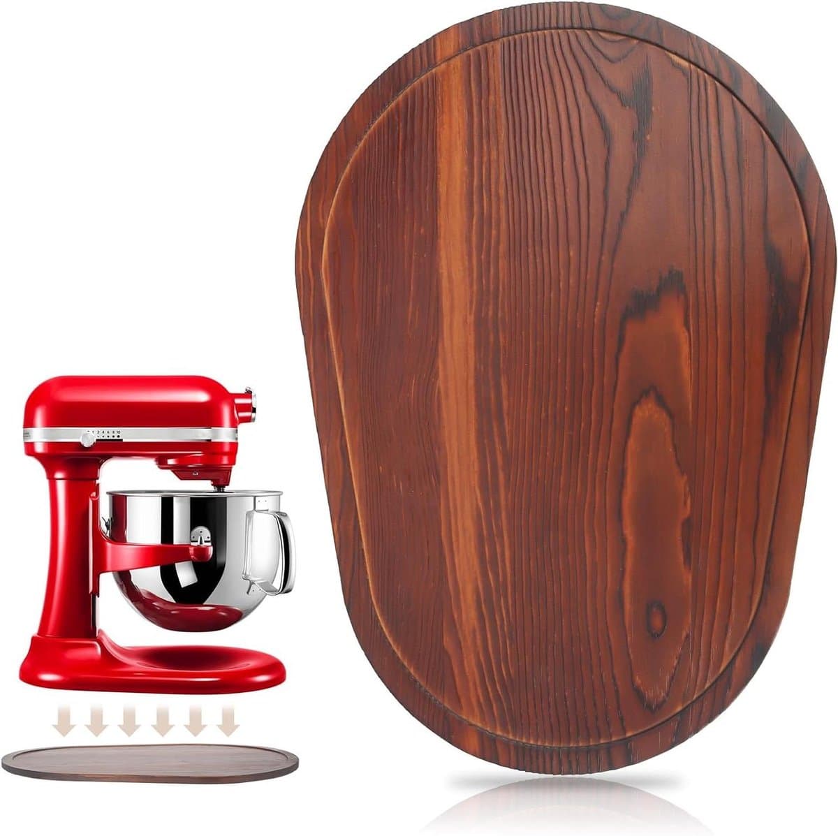 Mixer Schuifmat - Keukenapparaat Accessoire - Apparaat Verplaatsen - Gemaakt Van Puren Hout - 41 x 29 cm - Bruin — afbeelding 1