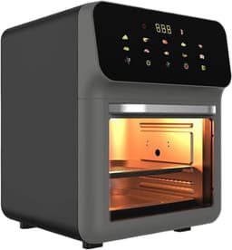 Heteluchtfriteuse Oven - Convectieoven Airfryer - Gezinsmaaltijden Bereiden - Transparant Kijkvenster - 15 liter - Zwart — thumbnail 1