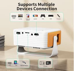 LeeuwenChoice® Mini Beamer - Full HD 1080P Ondersteuning - Compact & Draagbaar - Geschikt voor Thuisbioscoop — thumbnail 3
