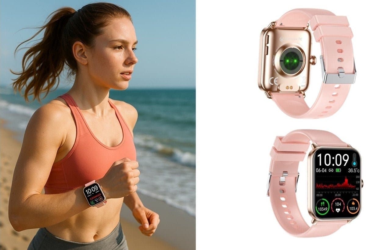 Parya Smartwatch Activity Tracker – Zwart – Hartslag, Bloeddruk, Stappenteller, Meldingen & IP67 – iOS & Android – 14 Dagen Standby — afbeelding 1