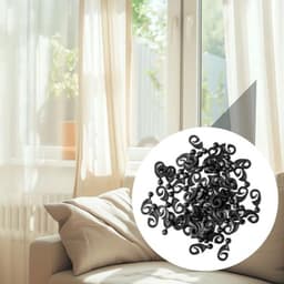 50 stuks gordijnrailhaken, kunststof haken, soepel glijdende gordijnrails voor buiten, praktische woonaccessoires, hotels, gordijnen (zwart) — thumbnail 2