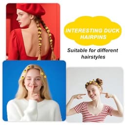 30 stuks eendenhaarspelden, eend van hars met hoedclips, kleine schattige en stijlvolle gele haarspeld voor dagelijks gebruik, schoolfeesten, muziekfestivals en carnavalshaarversieringen — thumbnail 3