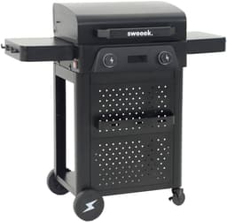 sweeek - Elektrische barbecue 2 branders 2300w geëmailleerd staal, 2 zijtafeltjes, thermometer, bedieningspaneel - voltis — thumbnail 1