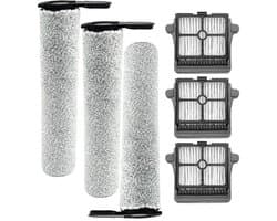 Accessoirekit Geschikt voor de Tineco Floor One S7 stoomreiniger, inclusief 3 rolborstels en 3 HEPA-filters.