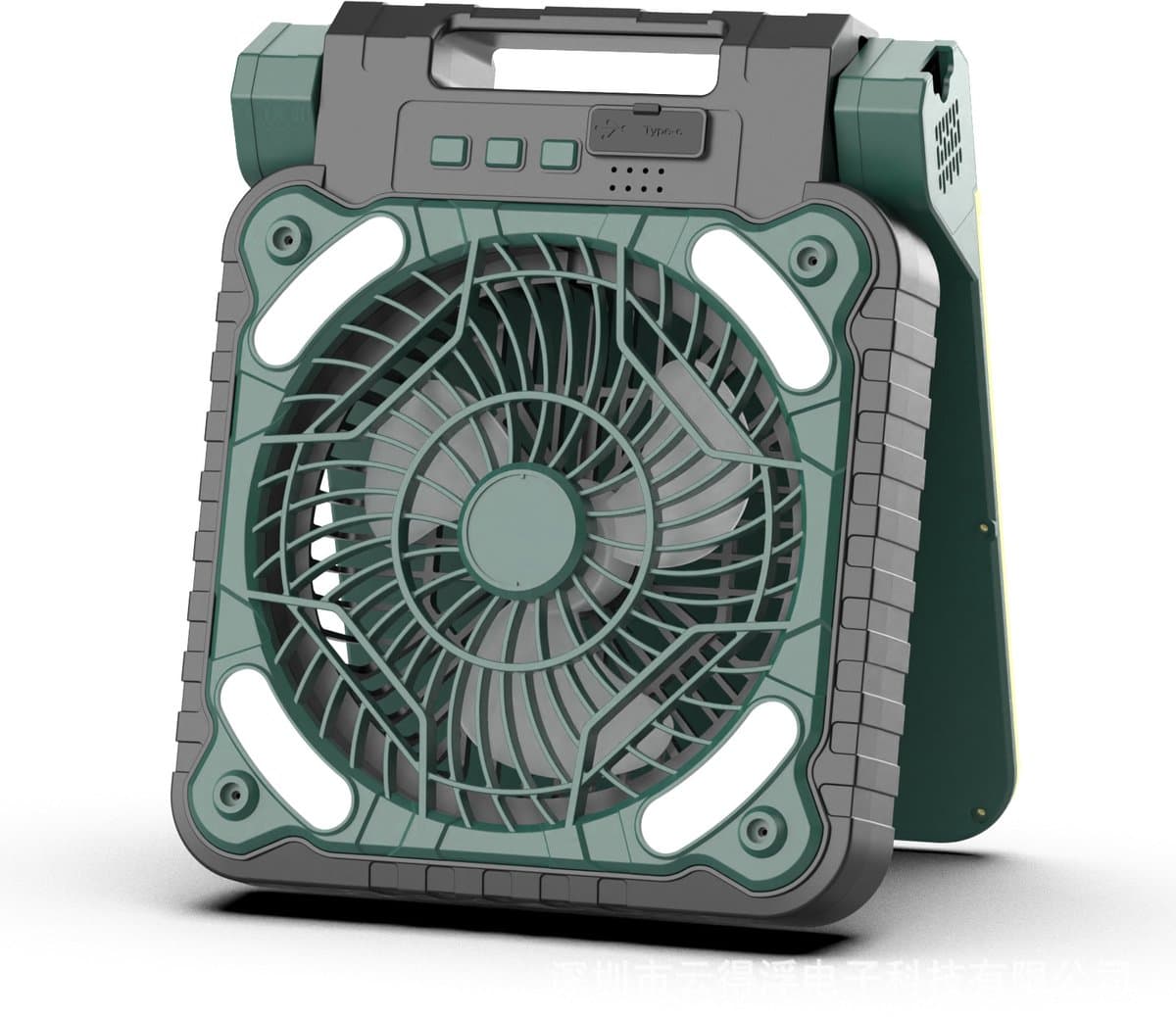Camping Zonneventilator, Draagbare Koelventilator, Zonne- & Batterijvoeding, 5200mAh — afbeelding 1