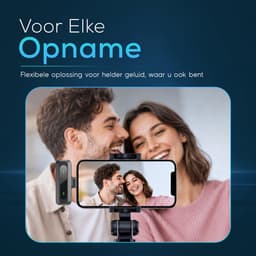 BeSparkz 2 in 1 Luxe Draadloze Microfoon - 2 Stuks - Lavalier - Windshields - Dasspeld - Lange Batterij - USB-C/Lightning - 2 Stuks - Plug & Play — thumbnail 2