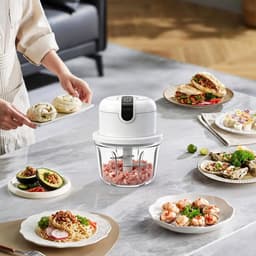 Keukenmachine - Mini hakker - Ingrediënten bereiden - Compact ontwerp - 1.5 liter - Zilver — thumbnail 3