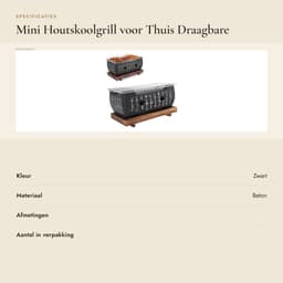 Dailygoods- Houtskoolgrill Mini - Draagbare BBQ - Yakiniku/Spiesjes - Compact - Hoogwaardige Materialen - Gelijkmatige Warmteverdeling - Barbecue — thumbnail 2