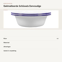 Dailygoods- Soepschalen 2-delig - Emaille - Makkelijk te reinigen - Geschikt voor rijst/pasta/groenten - Duurzaam - Ideaal voor familie/restaurant - Mengkom — thumbnail 2