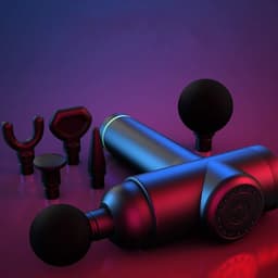 Spier Massagepistool - Fascia Gun - Herstel Bevorderen - 6 Instelbare Snelheden - 6 Massagekoppen - Grijs — thumbnail 2