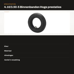 Dailygoods- Binnenband 4.10/3.50-5 - Hoge prestaties - Veilig rijden - Binnenband voor trolleys - Binnenband voor grasmaaiers - Duurzaam materiaal - Buitenband — thumbnail 4