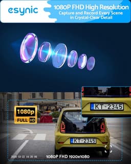 eSynic HD Dash Cam 1080P Wide Angle 160° WiFi Control, Dashcam Front Camera with 32GB SD Card Supports G-Sensor Night Vision, Car Recorder with Parking Mode for Car — thumbnail 4