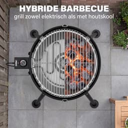 Princess Hybride Kogel BBQ - Elektrische en Houtskool Barbecue - 2000W - Verstelbare Afneembare Thermostaat - Grillrooster met coating - Deksel met Ingebouwde Thermometer - 112270 — thumbnail 4